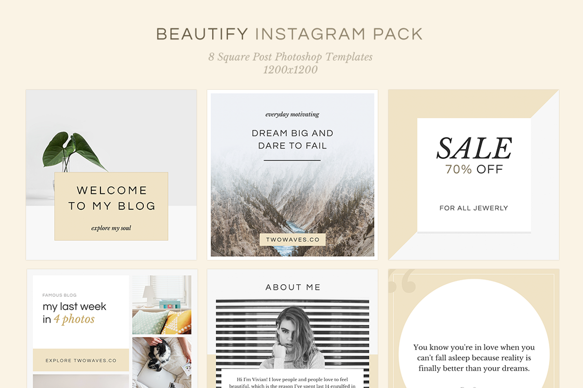 Beautify Instagram Pack, a Social Media Template by goshop (Photo 1 of 3)