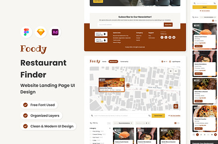 Foody - Restaurant Finder Website, a Landing Page Template by twinstd