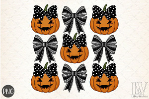 Halloween Pumpkin PNG, Fall Coquette, an Illustration by Libby Wishes