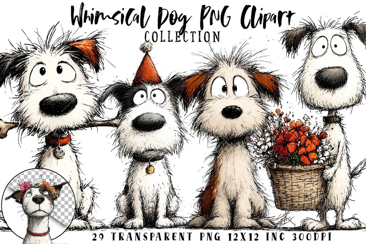 Whimsical Dog PNG Clipart, an Illustration by OK Design (Photo 1 of 6)
