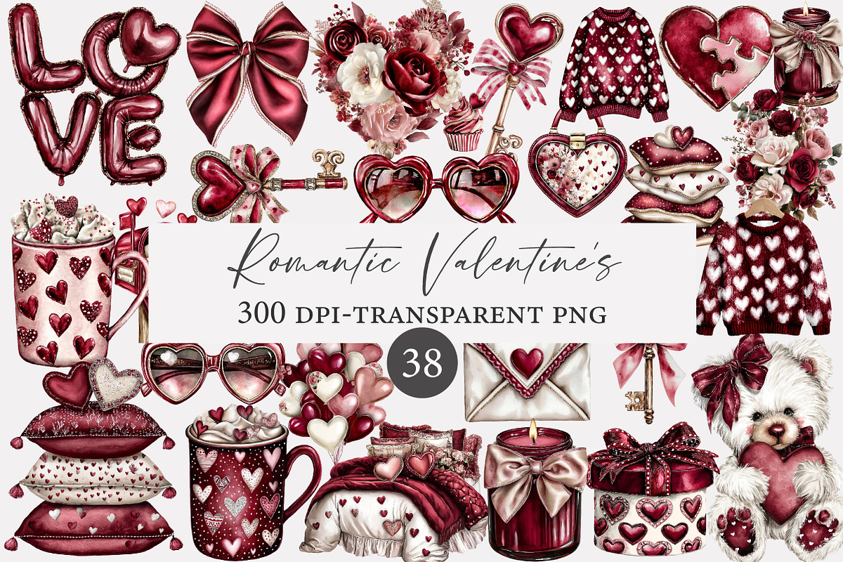 Romantic Valentine clipart, an Illustration by Designworld (Photo 1 of 4)