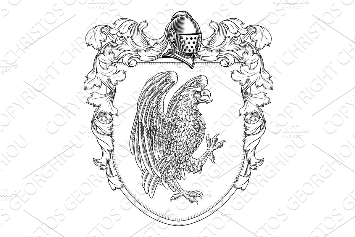 Eagle Coat of Arms Family Crest, an Illustration by Christos Georghiou