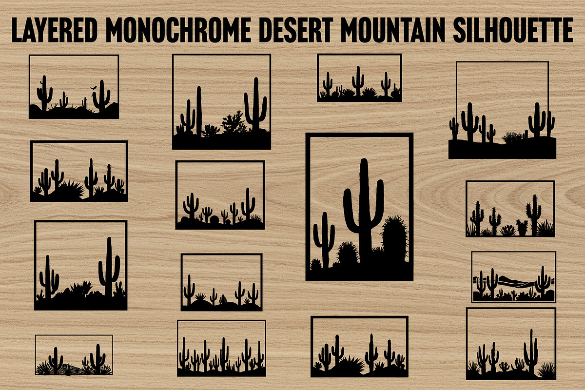Monochrome Desert Nature Silhouette, an Illustration by Creativeshirt