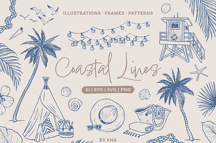 Hand Drawn Summer Illustration Set, an Object Graphic by Wild and Wonder by Ana