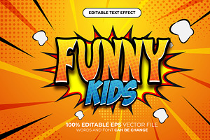 Funny Kids 3D Editable Text Effect