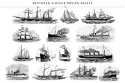 Vintage Steam and Sail Clipart, a Transportation Illustration by Century Library (Thumbnail 4 of 8)