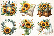 Rustic Watercolor Sunflower Wedding, an Illustration by DreamCafeArt (Thumbnail 3 of 5)