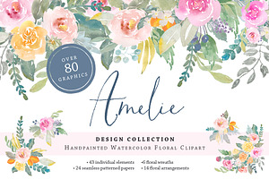Amelie Watercolor Flower Clipart