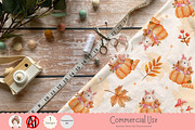 Bunny Pumpkin Seamless Pattern, a Pattern Graphic by Chonnieartwork (Thumbnail 4 of 5)