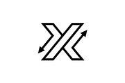 Letter X Arrows Logo, a Branding & Logo Template by Buqancreative (Thumbnail 1 of 2)