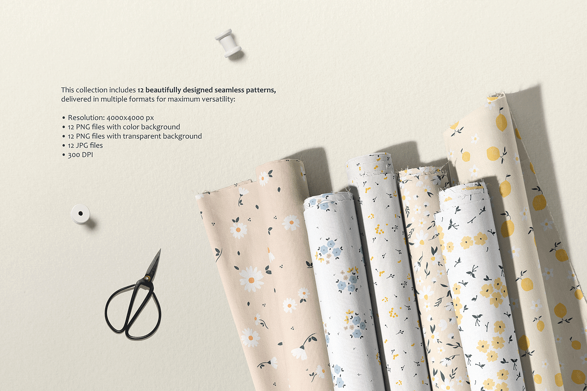 12 Seamless Pattern Bundle | Daisies, a Pattern Graphic by Emmart Studio (Photo 2 of 6)