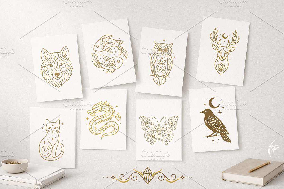 Mystic Lotus & Moon Ornaments, an Object Graphic by Christine Krahl (Photo 15 of 16)