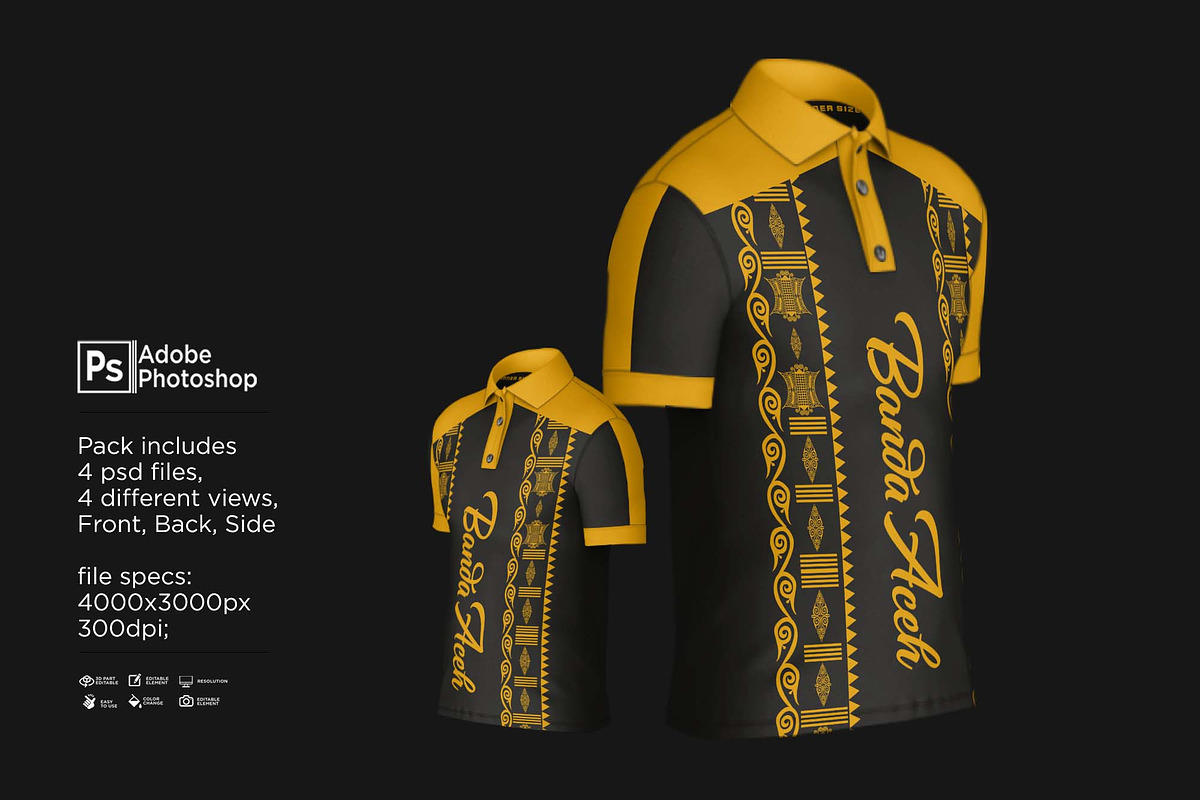 Polo T-Shirt Short Arm Mockup, a Shirt Mockup by Nanggroe Scripting (Photo 4 of 9)