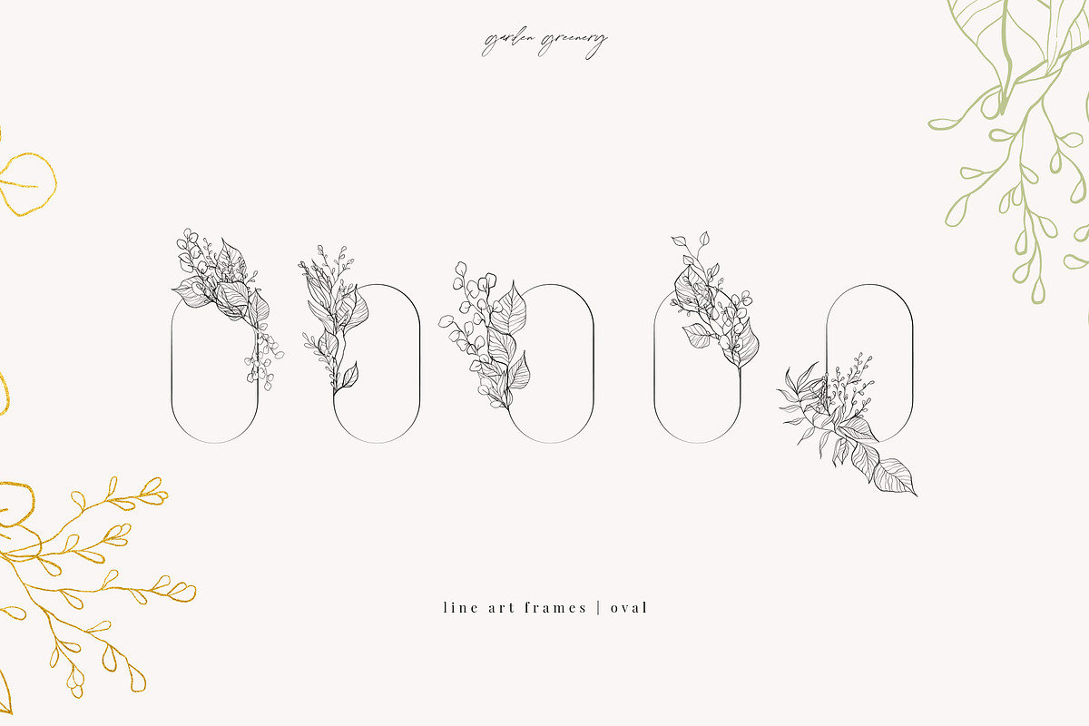 Line Art & Watercolour Greenery, an Illustration by January Bloom (Photo 10 of 22)
