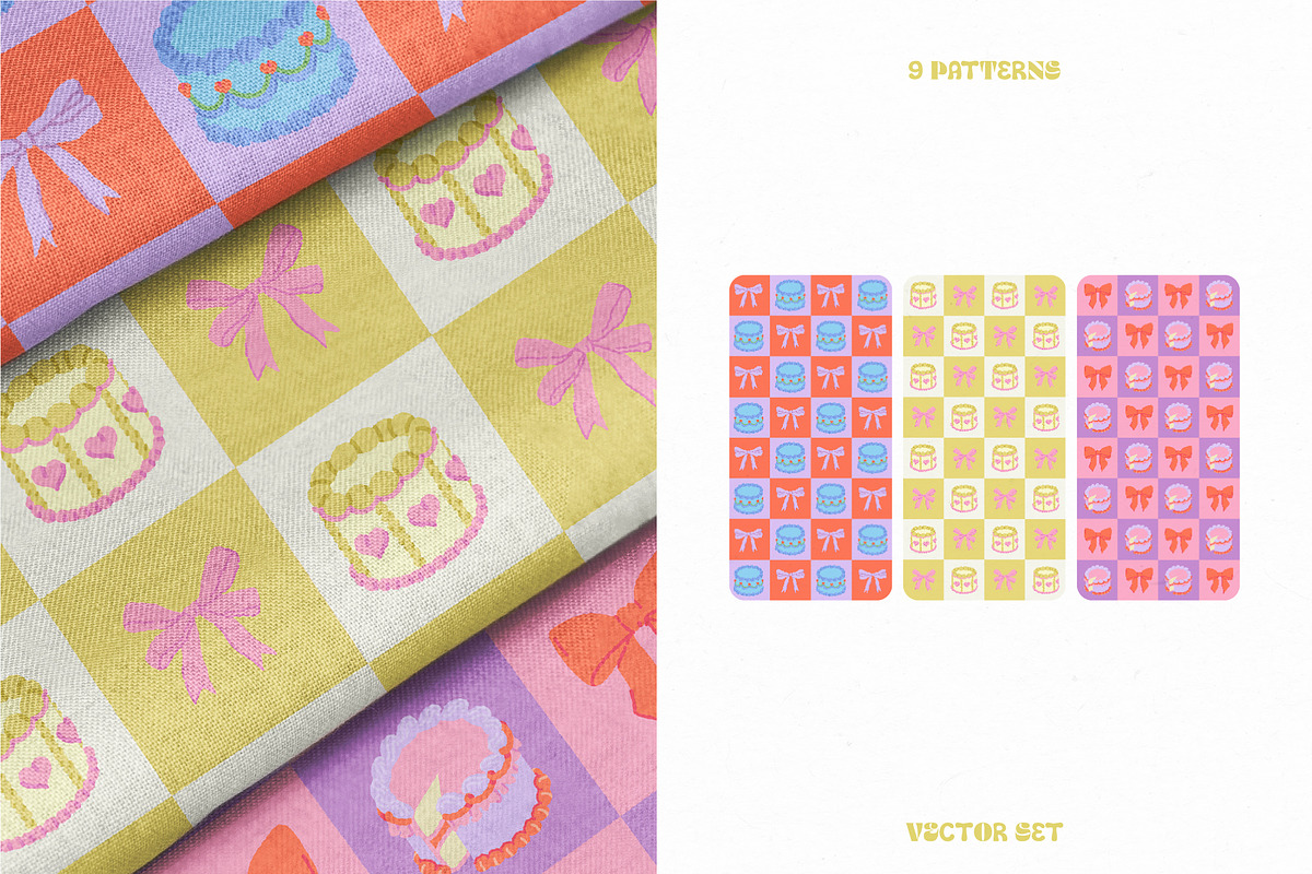Vintage cakes, bows + BONUS patterns, a Food Illustration by My.Ordinarty (Photo 10 of 11)