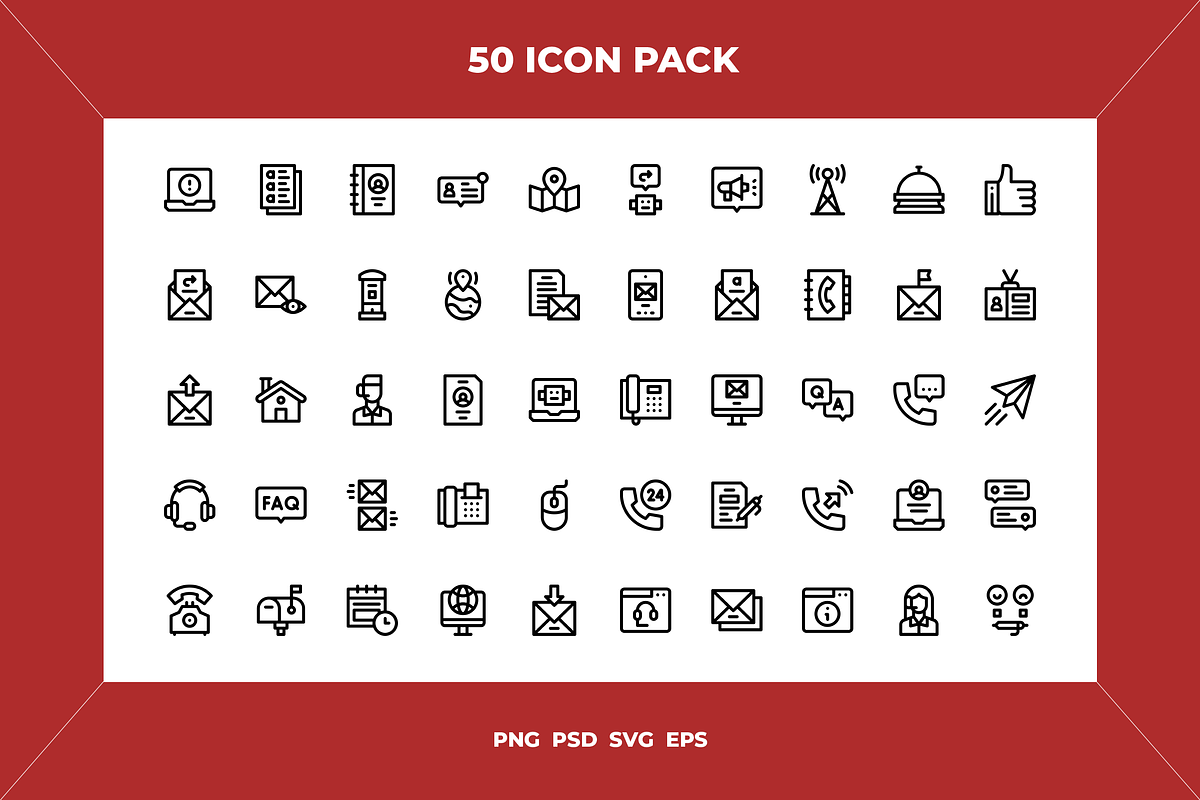 Contact us icons, an Outline Icon by Wencory (Photo 1 of 2)