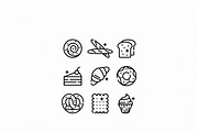 Bakery & Pastry Line Icons, an Outline Icon by Lyolya Profitrolya (Thumbnail 2 of 2)