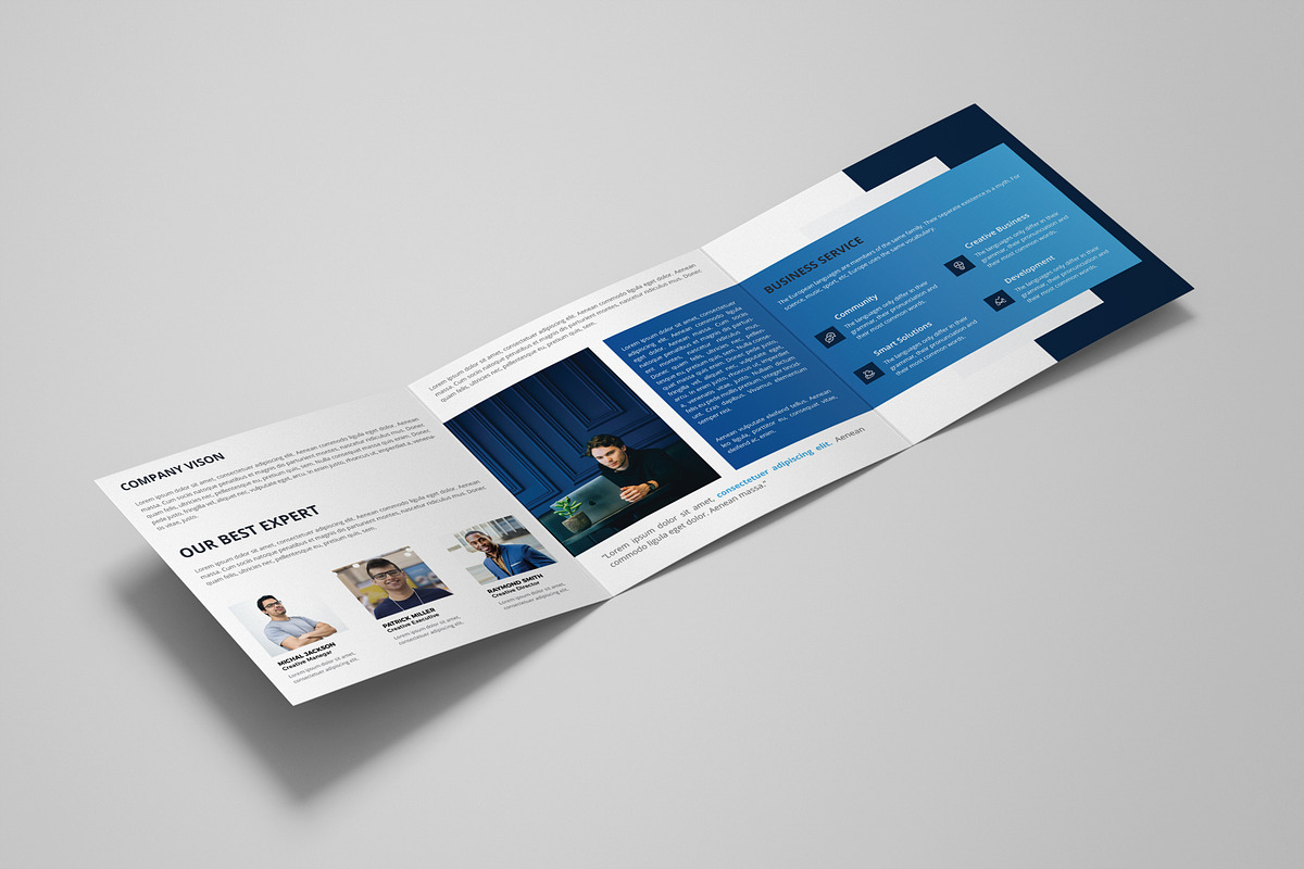 Corporate Square Tri-fold Brochure, a Brochure Template by UI_Expert (Photo 4 of 4)