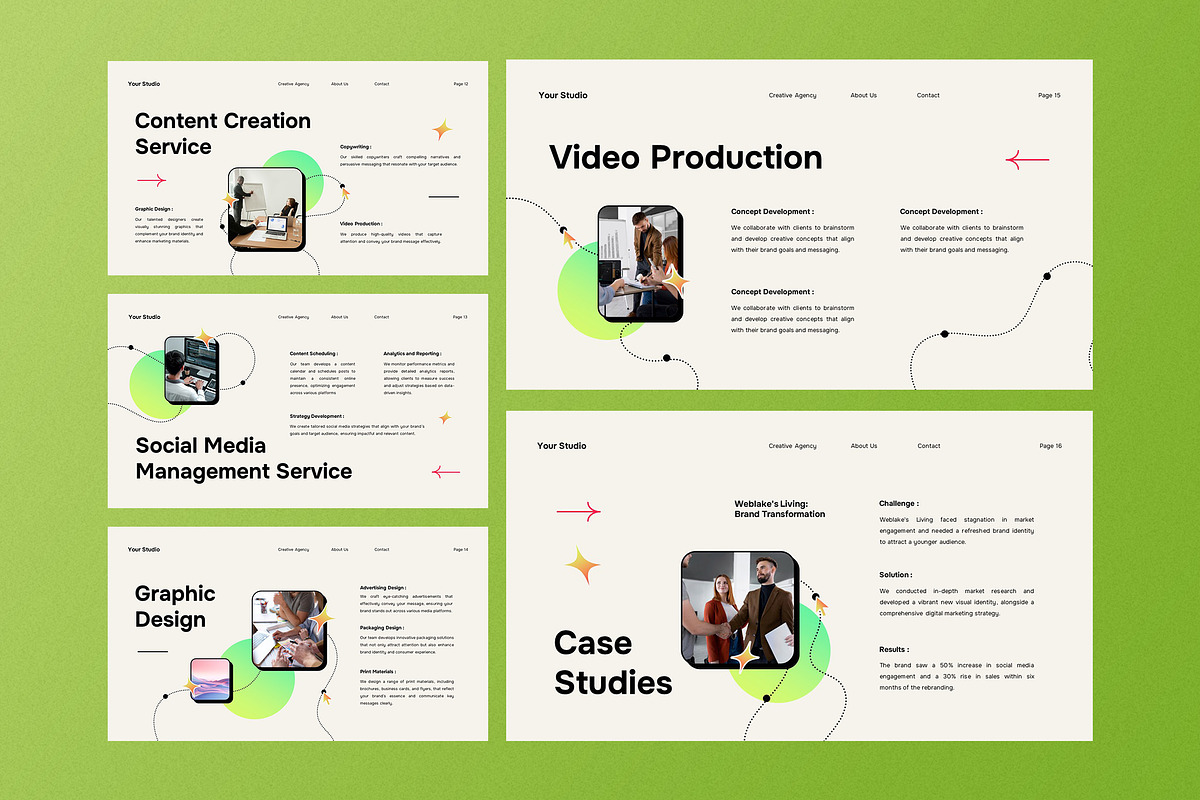Green Agency Service Google Slide, a Presentation Template by Aiyari Graphic (Photo 4 of 5)
