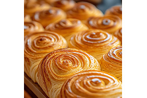 Freshly baked golden brown swirl, a Food & Drink Photo by Lermont51