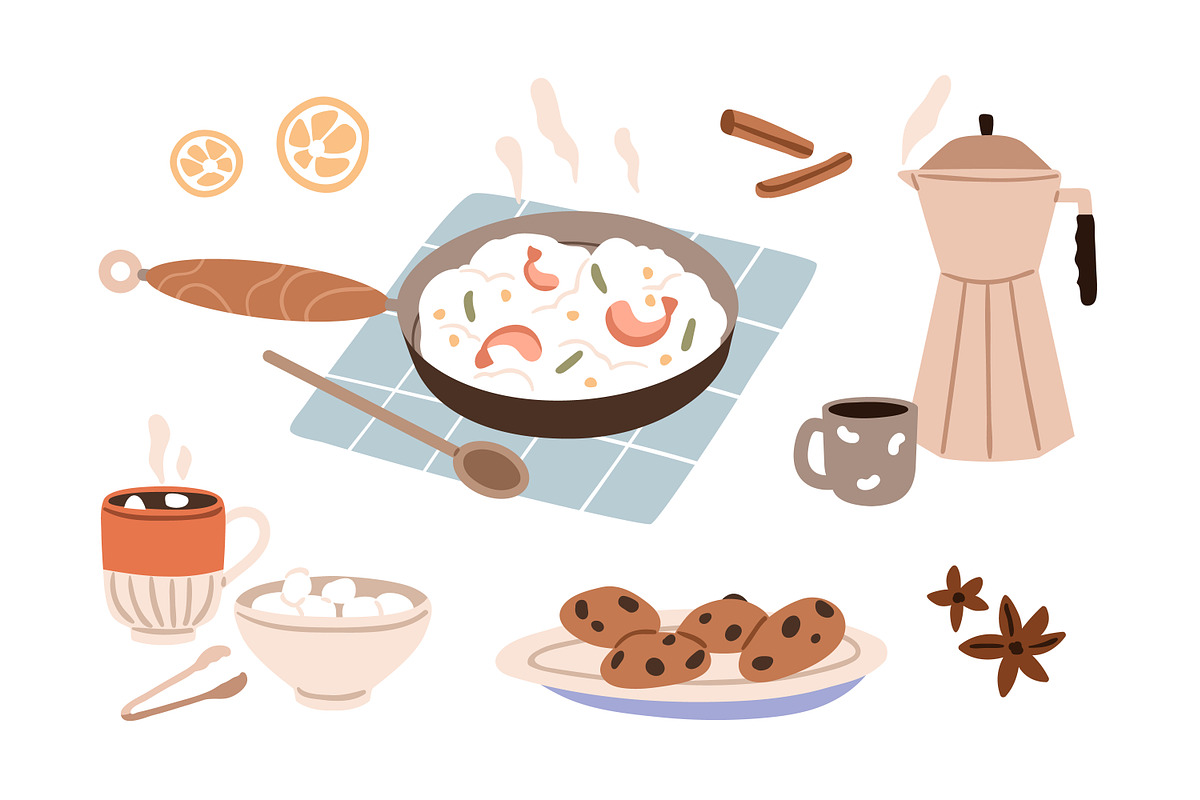 Tasty meals, food and drinks set, a Food Illustration by Good Studio (Photo 3 of 3)