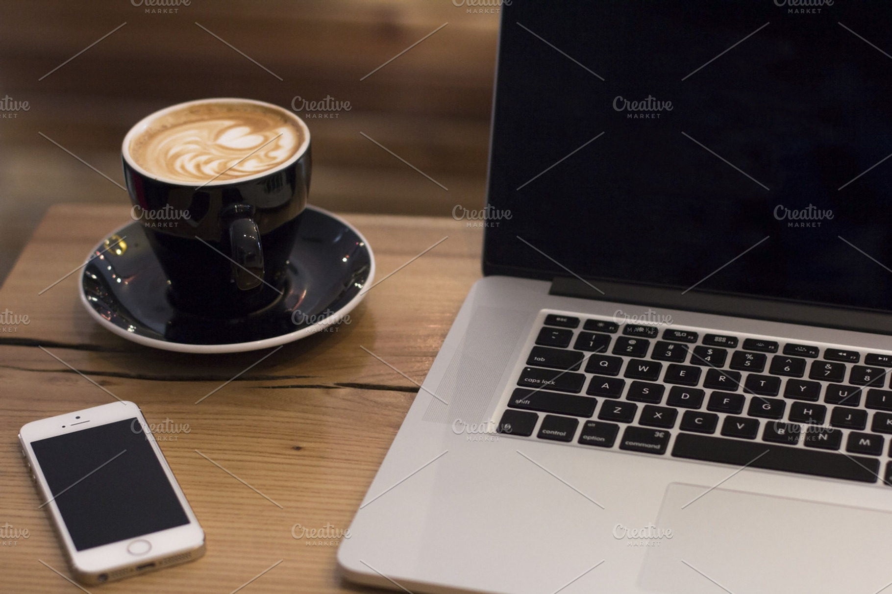 Cappuccino Surrounded By Technology