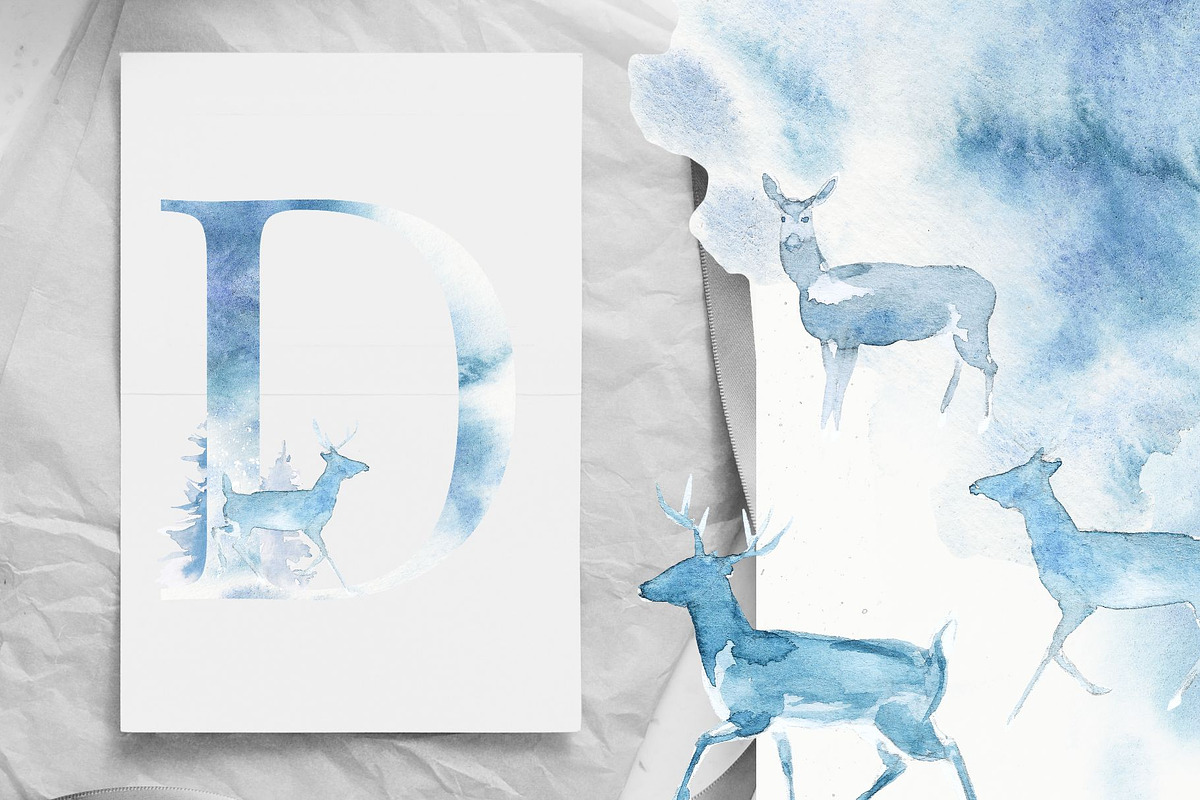 Frosty winter alphabet collection, a Decorative Illustration by Kolorata Art (Photo 4 of 9)