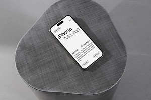iPhone Pro on Metal Table Mockup