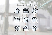 Laundry Line Icons, an Outline Icon by Lyolya Profitrolya (Thumbnail 1 of 2)