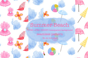 Summer Beach Seamless Pattern