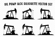 Oil Pump Jack Silhouette Vector Set, a Transportation Illustration by Gfx Expert Team (Thumbnail 3 of 3)