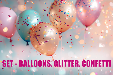 Blurred background, confetti, balls, a Holiday Photo by OlgaPilnik