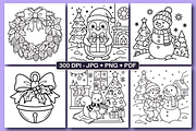Bold & Easy Cozy Christmas Coloring, a Seasonal Illustration by Design Station (Thumbnail 3 of 6)
