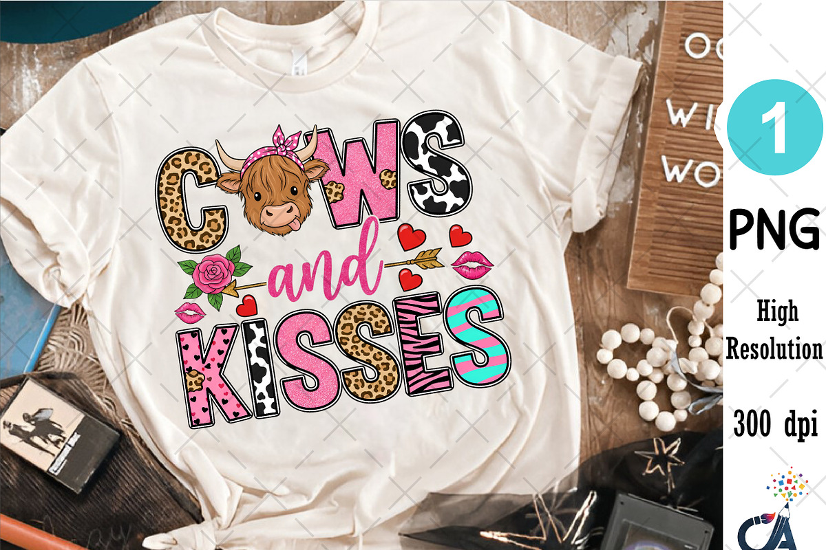 Valentine Cows And Kisses Png, an Illustration by Creative Art (Photo 4 of 6)