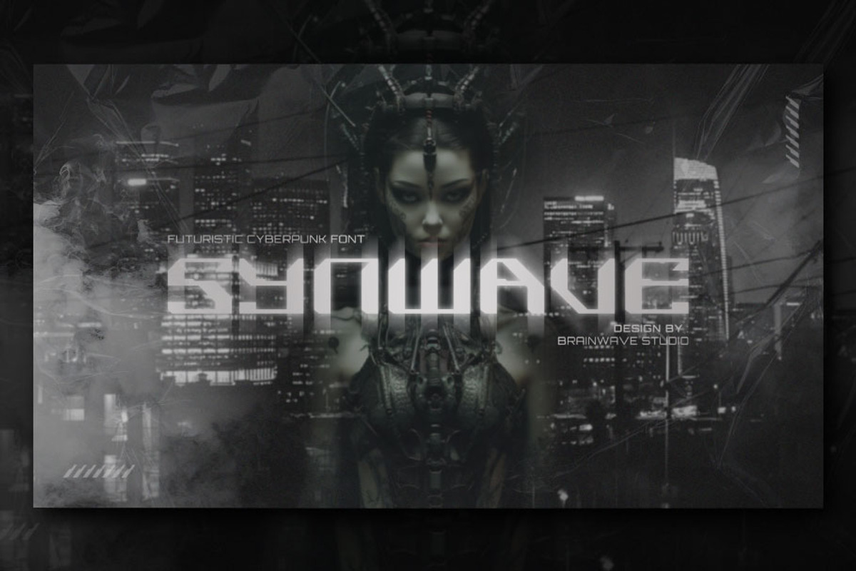 SYNWAVE - Futuristic Cyberpunk Font, a Font by Brainwave
