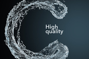 PSD Liquid Water 3D Letters