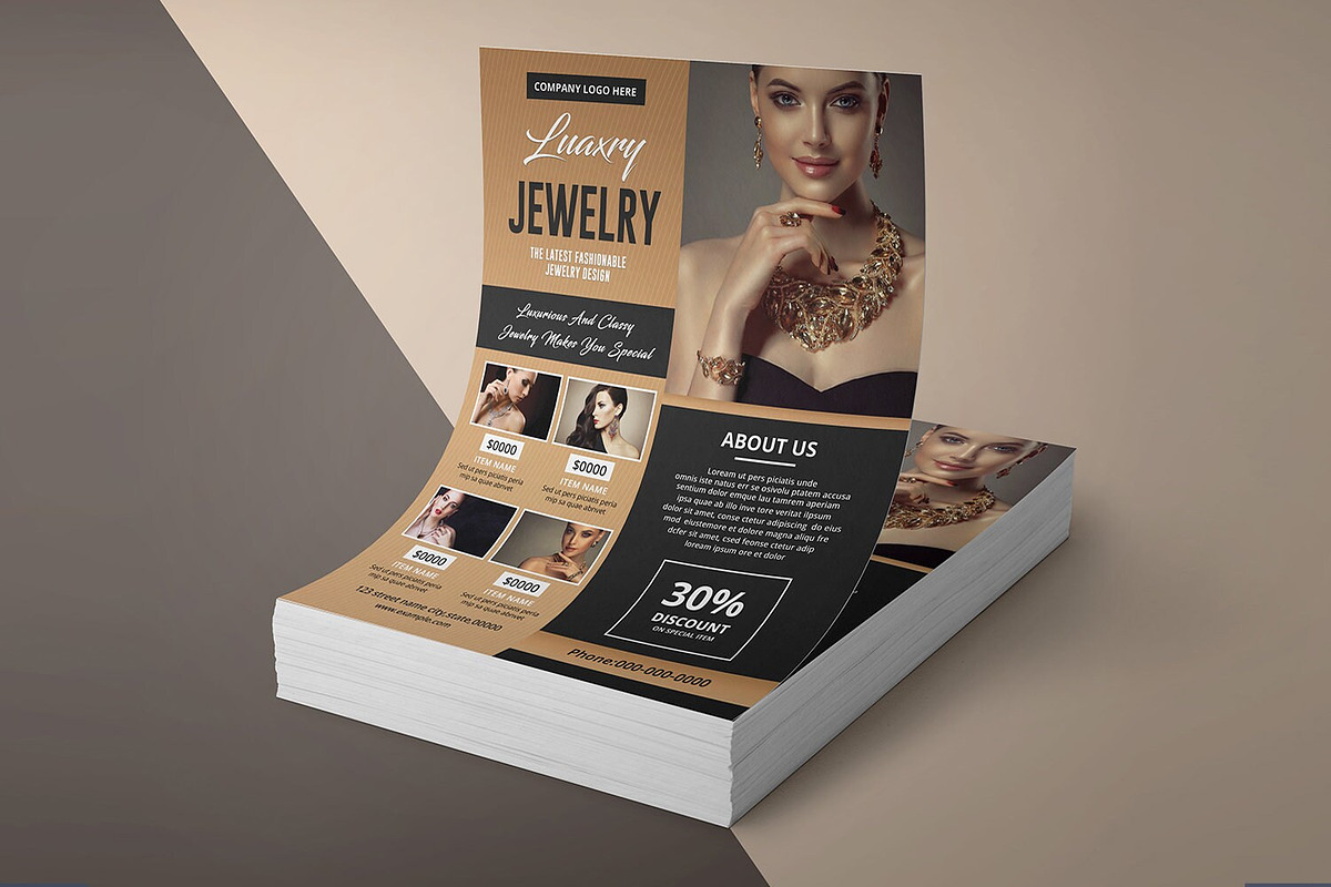Jewelry Promotion Flyer Template, a Flyer Template by Template Shop (Photo 3 of 3)