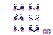Cute Kawaii Face Vector Collection, a Person Illustration by MISS CHATZ (Thumbnail 1 of 3)