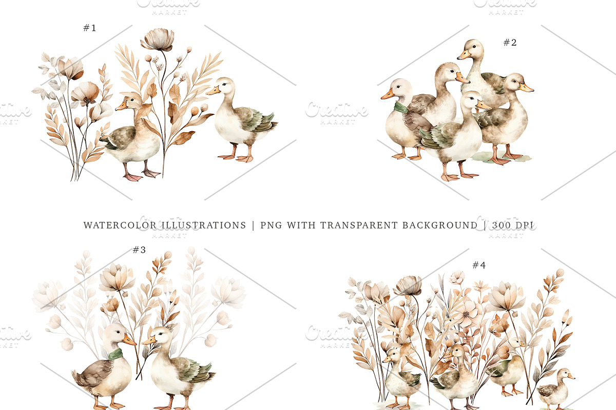 Watercolor Field Goose Collection, an Animal Illustration by Pati Paints (Photo 6 of 12)