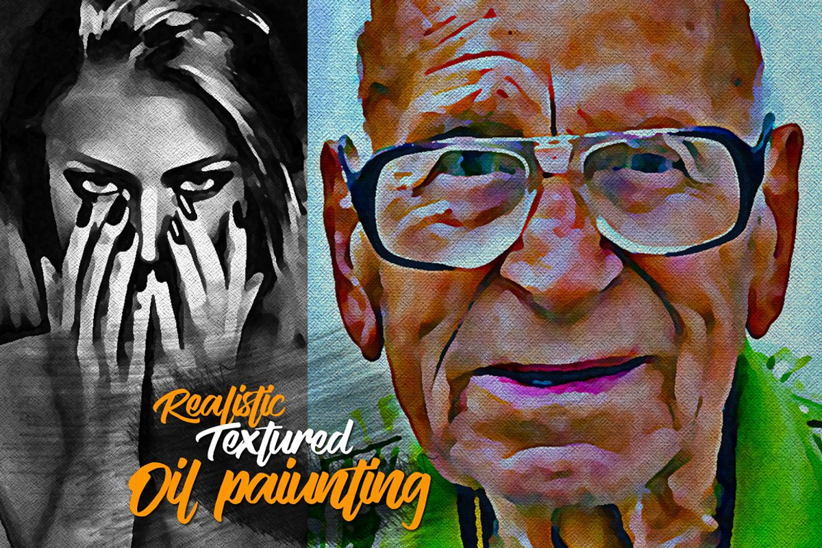 BUNDLE! 18 in 1 Oil Painting Effect, an Action Add-On by U_Design (Photo 7 of 19)