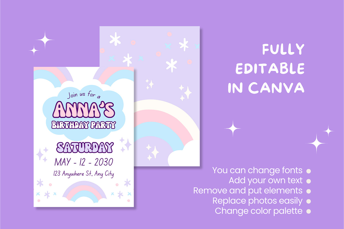 Pastel Dreams Birthday Canva, a Design Template by TemplateCastleStore (Photo 4 of 4)