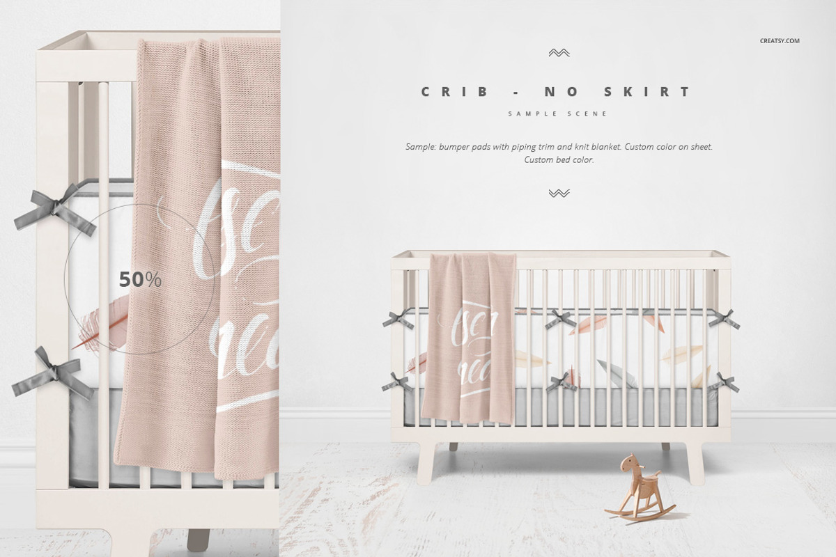 Crib Beddind Designers Kit Mockup, a Bottom Mockup by Creatsy (Photo 7 of 29)