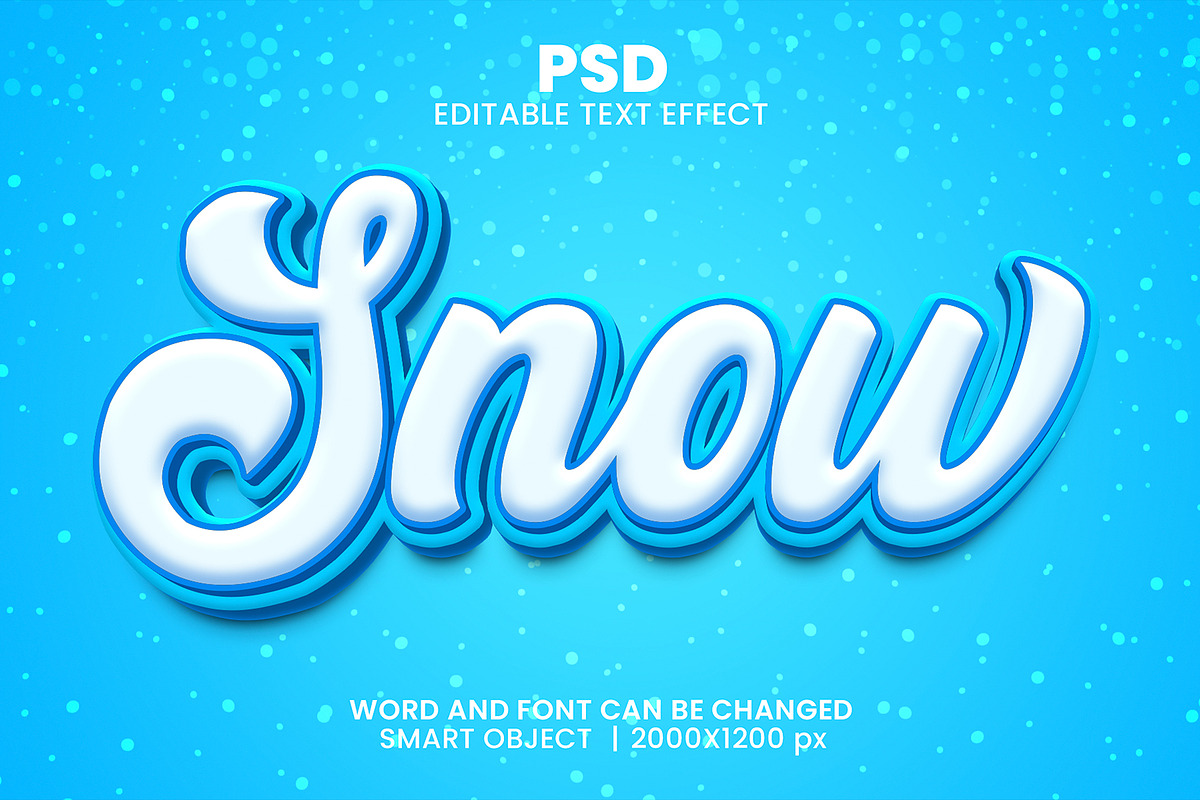 Snow Winter 3d Text Effect Style, a Layer Style Add-On by bdrobin (Photo 1 of 2)
