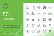 Seasonal Green & Black Icons, an Icon by IconBunny (Thumbnail 1 of 2)