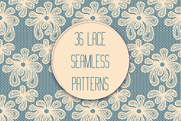 Set of 36 Lace Seamless Patterns preview 6