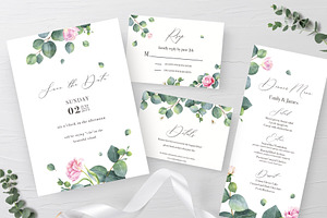 Wedding Eucalyptus Watercolor Suite