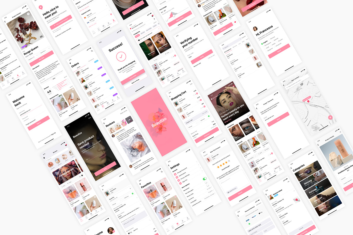 Cosmetic & Beauty App, an UI Kit Template by flr.24 (Photo 2 of 2)
