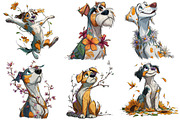 Floral Cute Dog Clipart, an Illustration by Pixels.Craft (Thumbnail 4 of 5)