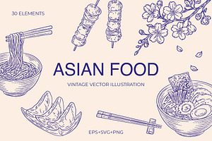 Ramen & Sushi Illustration Kit