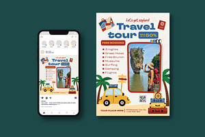 Travel Tour Flyer, a Flyer Template by iDoodle Studio